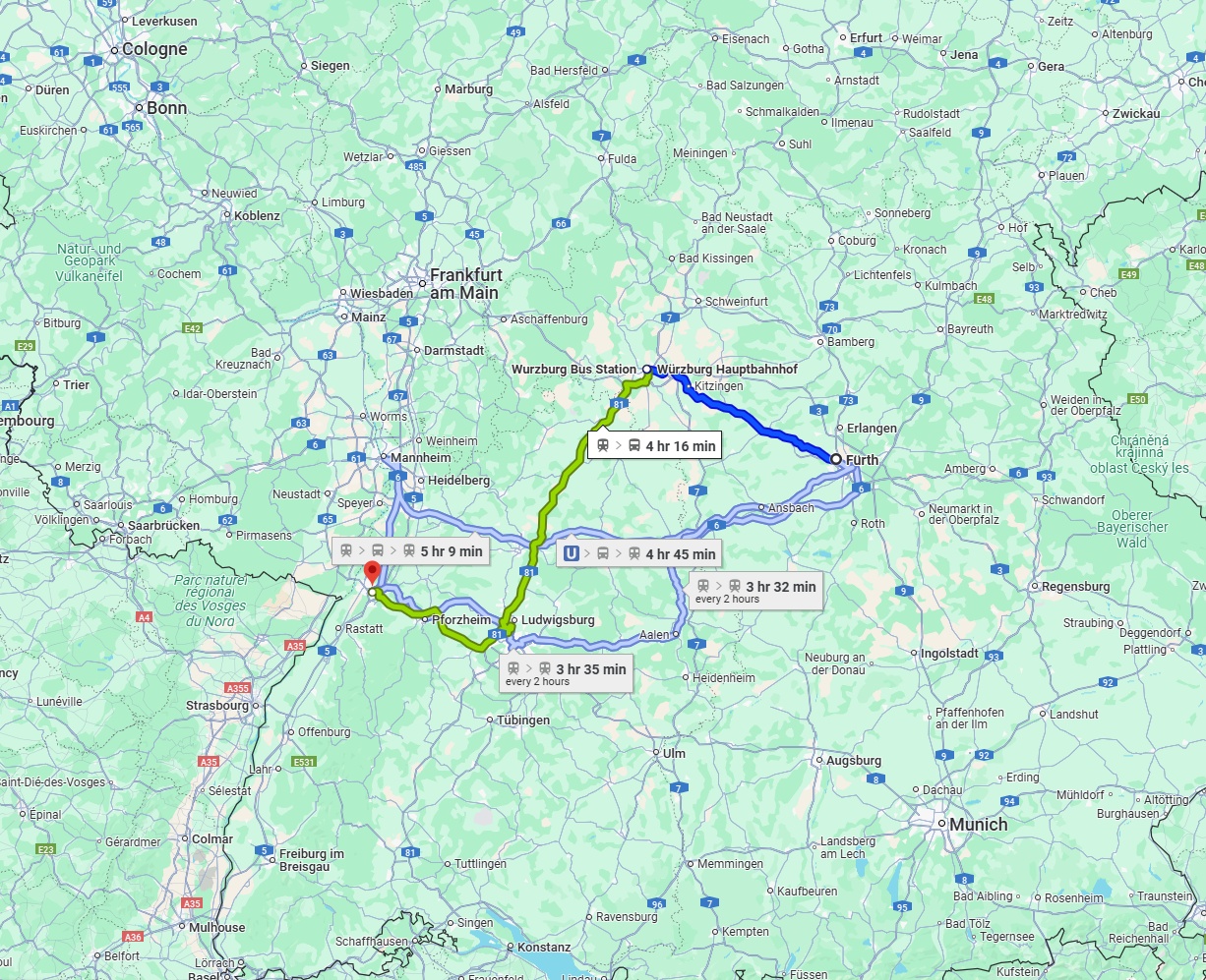 Anreise von Fürth Zu Karlsruhe Über 