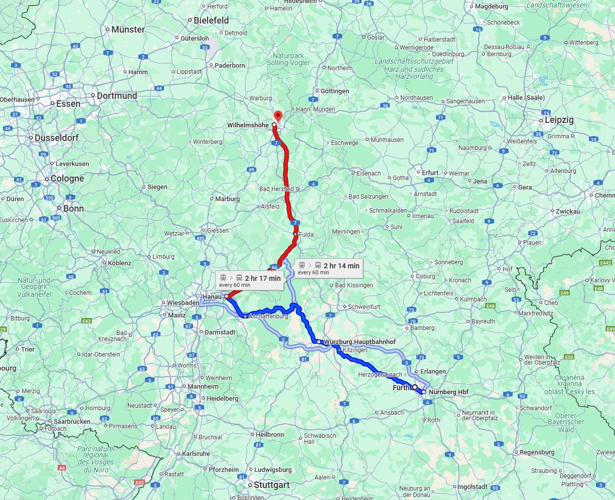 Anreise von Fürth Zu Kassel Über 