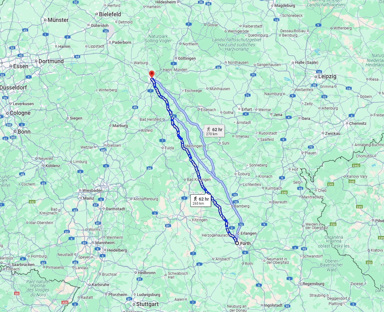 Anreise von Fürth Zu Kassel Über 
