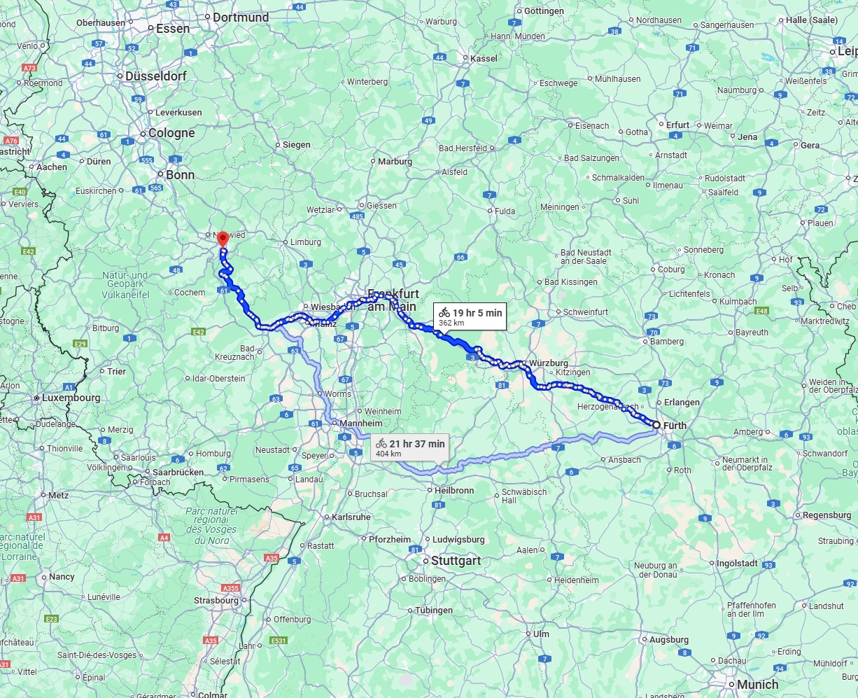 Anreise von Fürth Zu Koblenz Über 