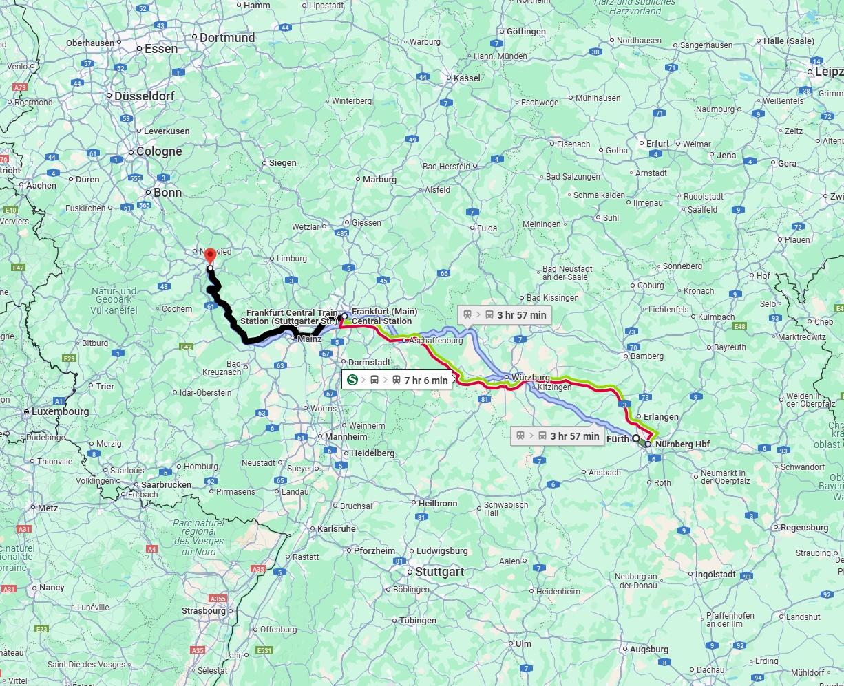 Anreise von Fürth Zu Koblenz Über 