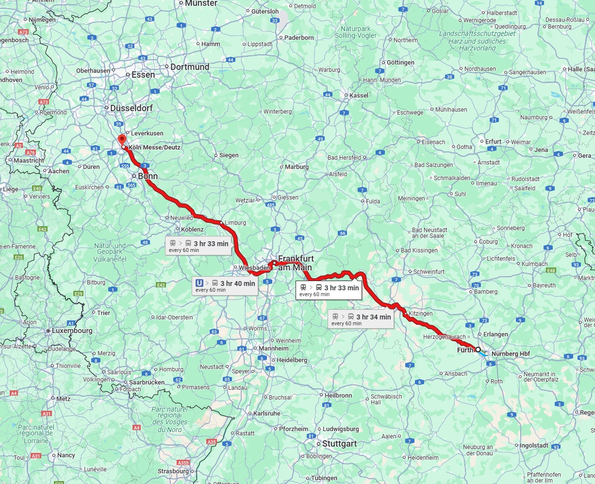Anreise von Fürth Zu Köln Über 
