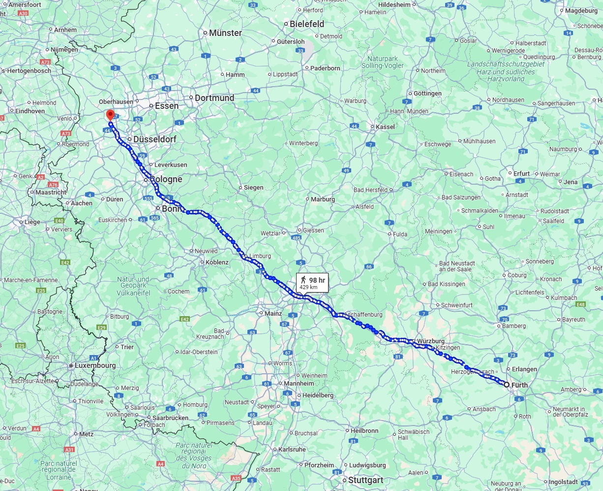 Anreise von Fürth Zu Krefeld Über 