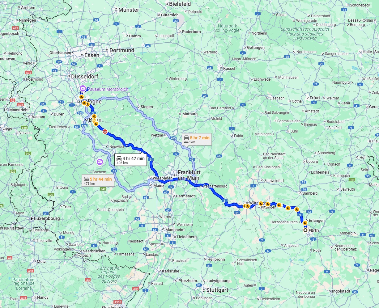 Anreise von Fürth Zu Leverkusen Über via A3