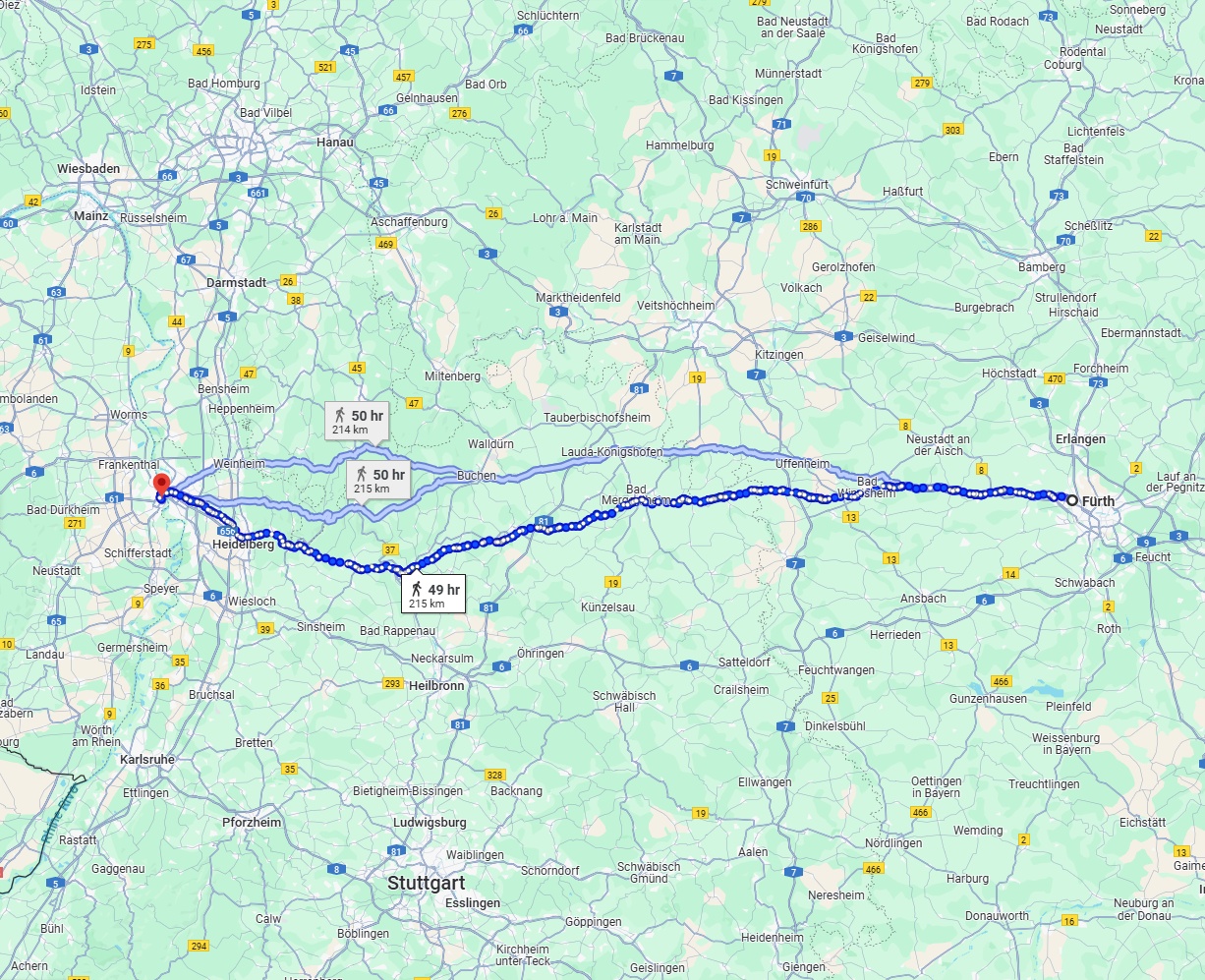 Anreise von Fürth Zu Ludwigshafen am Rhein Über 