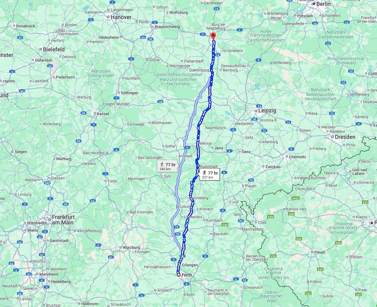 Anreise von Fürth Zu Magdeburg Über 