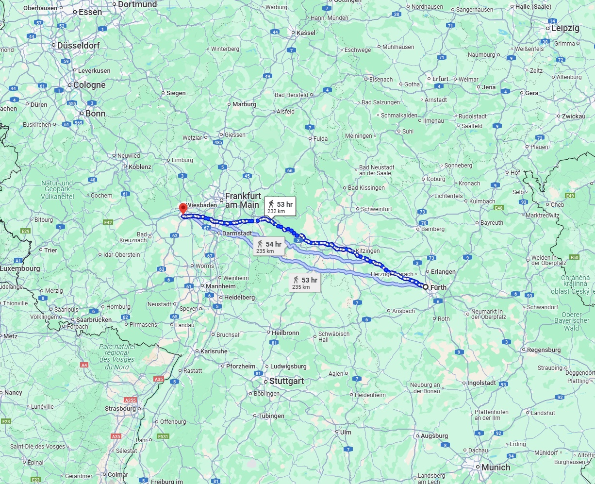 Anreise von Fürth Zu Mainz Über 