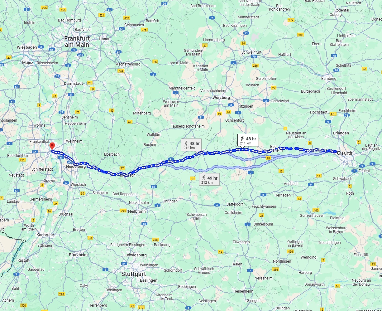 Anreise von Fürth Zu Mannheim Über 