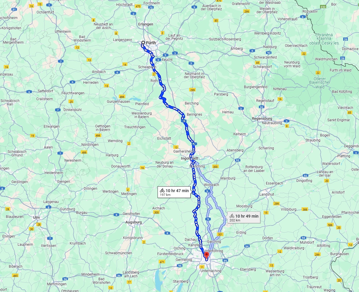 Anreise von Fürth Zu München Über 