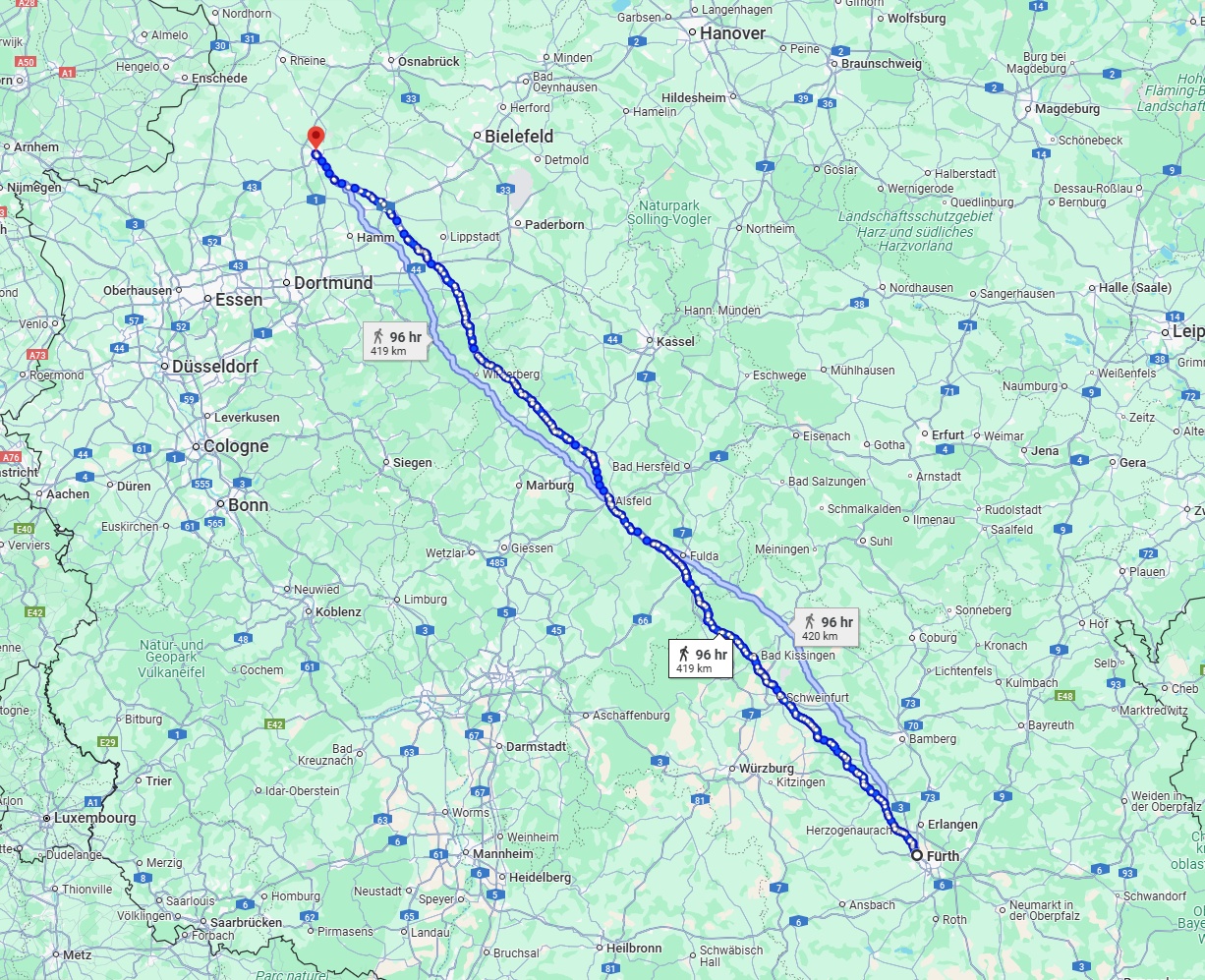 Anreise von Fürth Zu Münster Über 