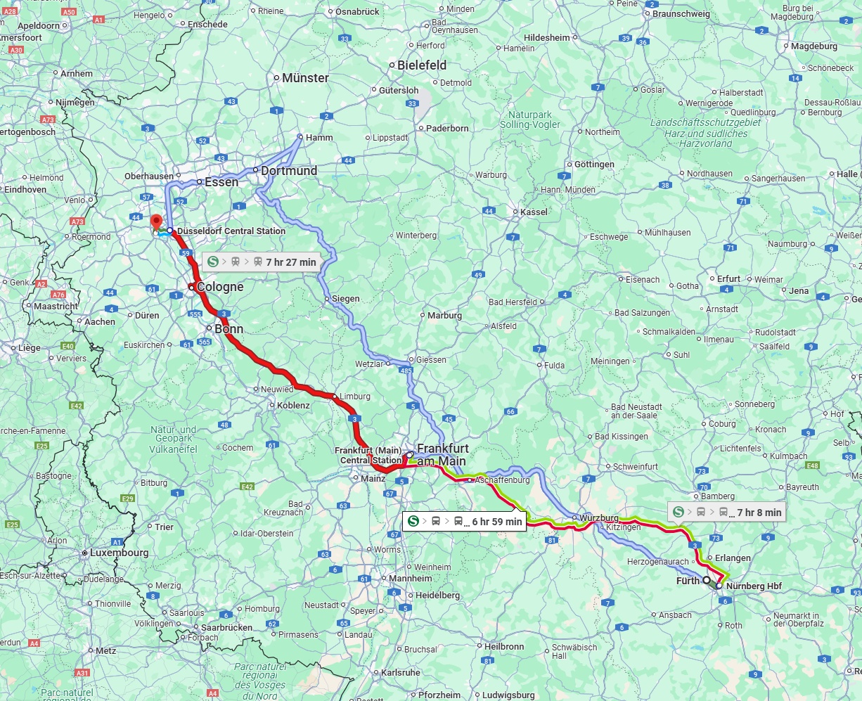 Anreise von Fürth Zu Neuss Über 