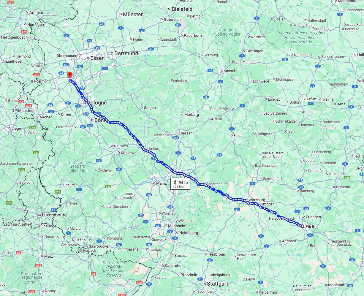 Anreise von Fürth Zu Neuss Über 