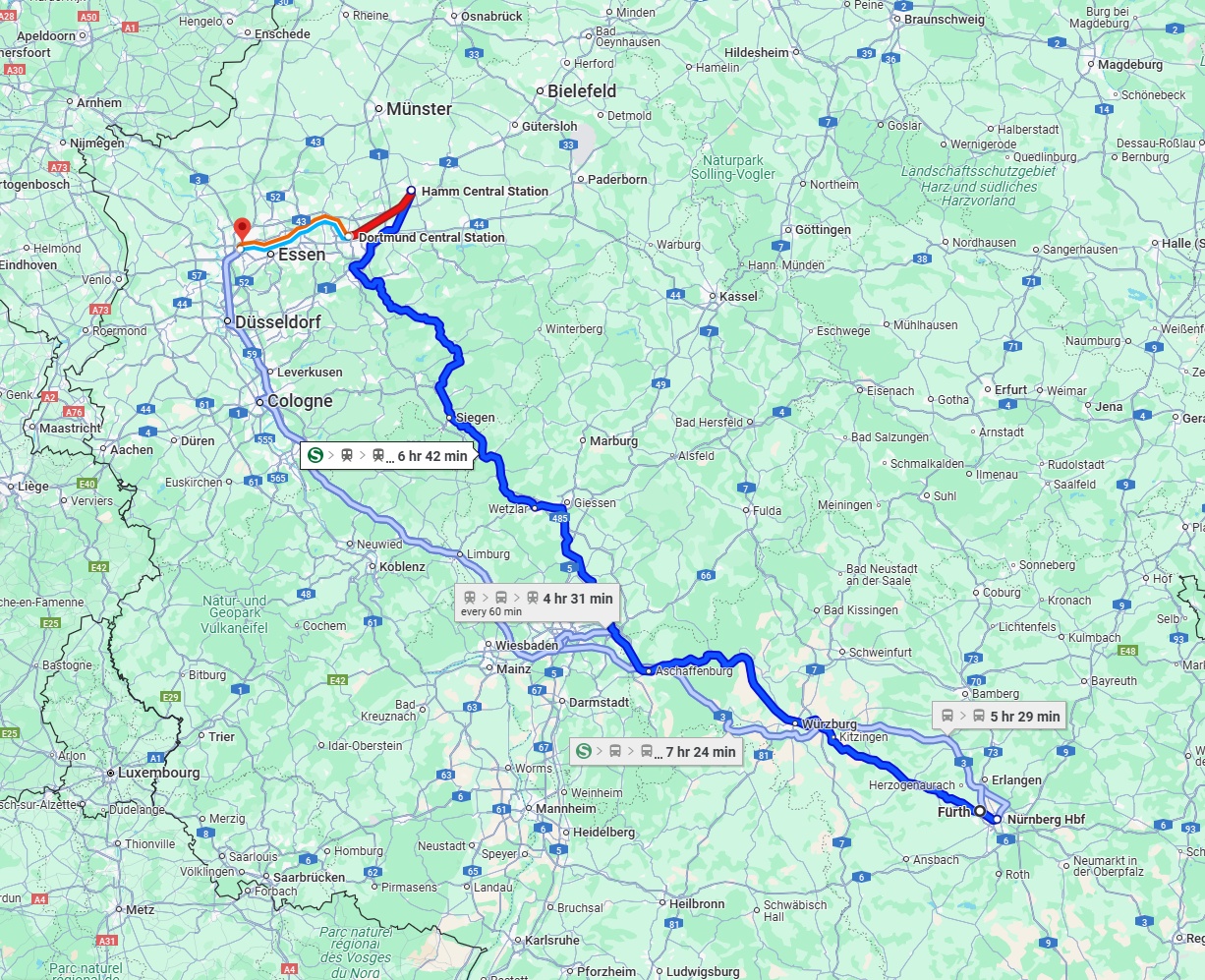 Anreise von Fürth Zu Oberhausen Über 