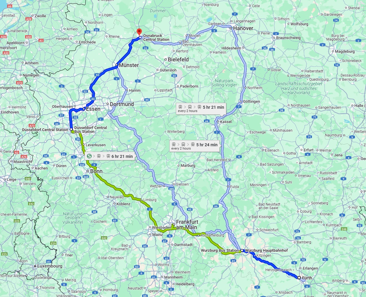 Anreise von Fürth Zu Osnabrück Über 