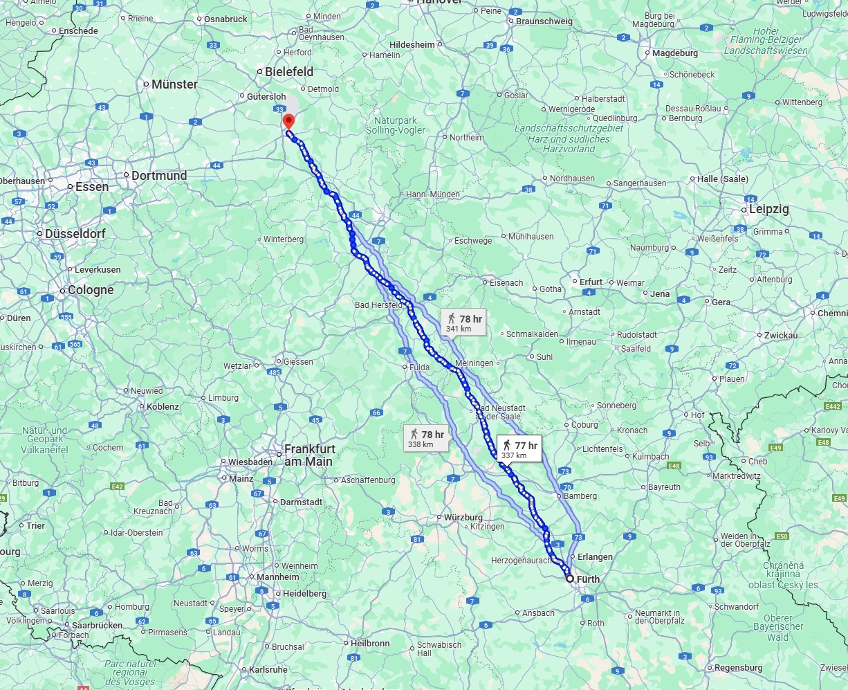 Anreise von Fürth Zu Paderborn Über 