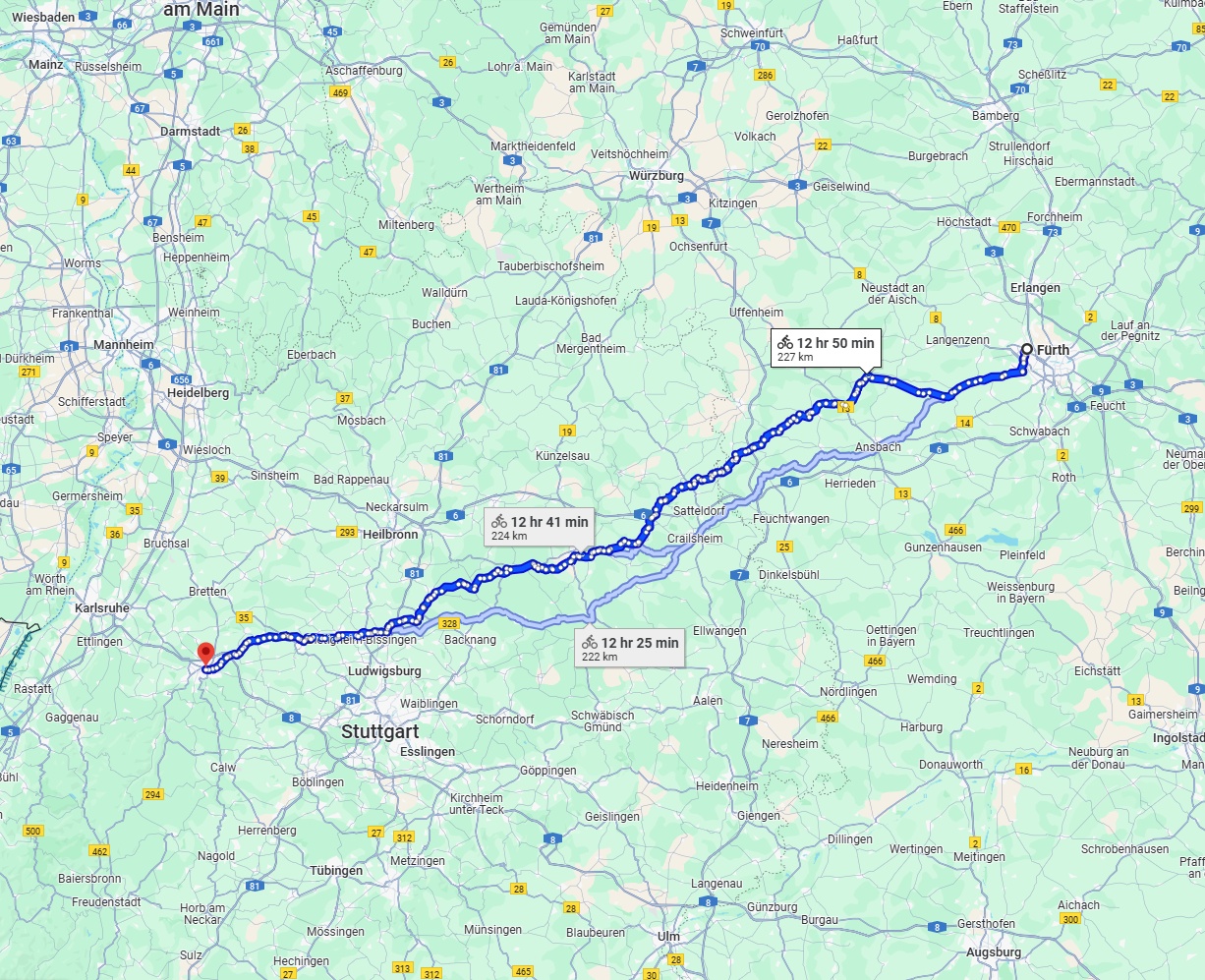 Anreise von Fürth Zu Pforzheim Über 