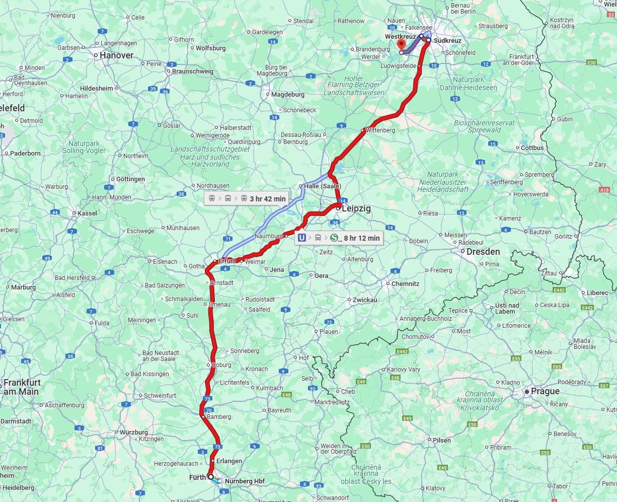 Anreise von Fürth Zu Potsdam Über 
