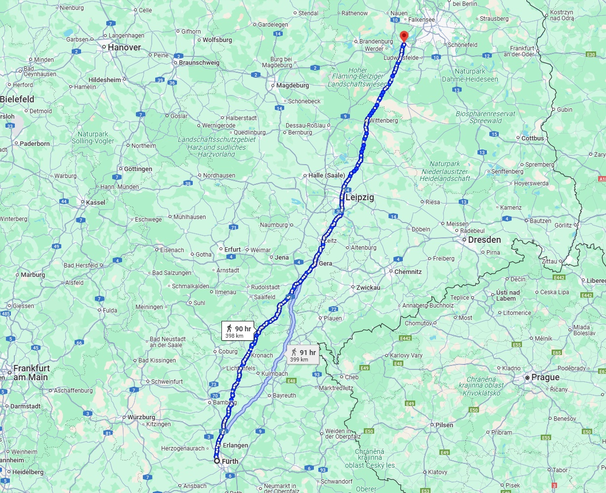 Anreise von Fürth Zu Potsdam Über 