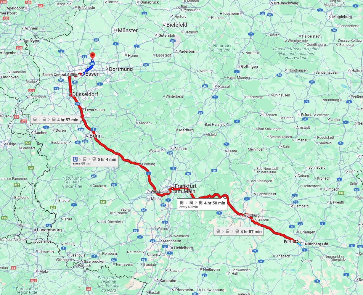 Anreise von Fürth Zu Recklinghausen Über 