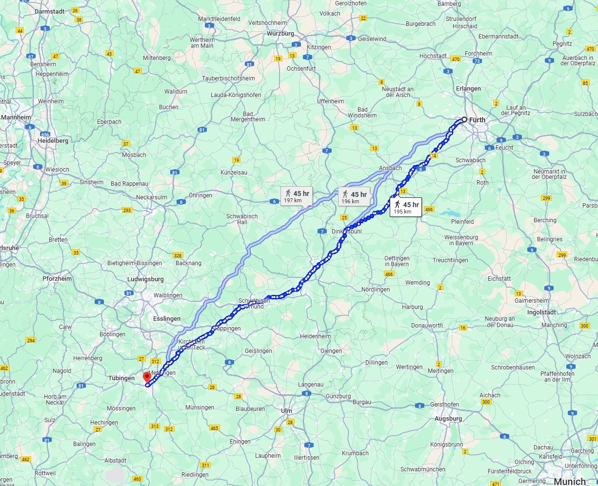Anreise von Fürth Zu Reutlingen Über 