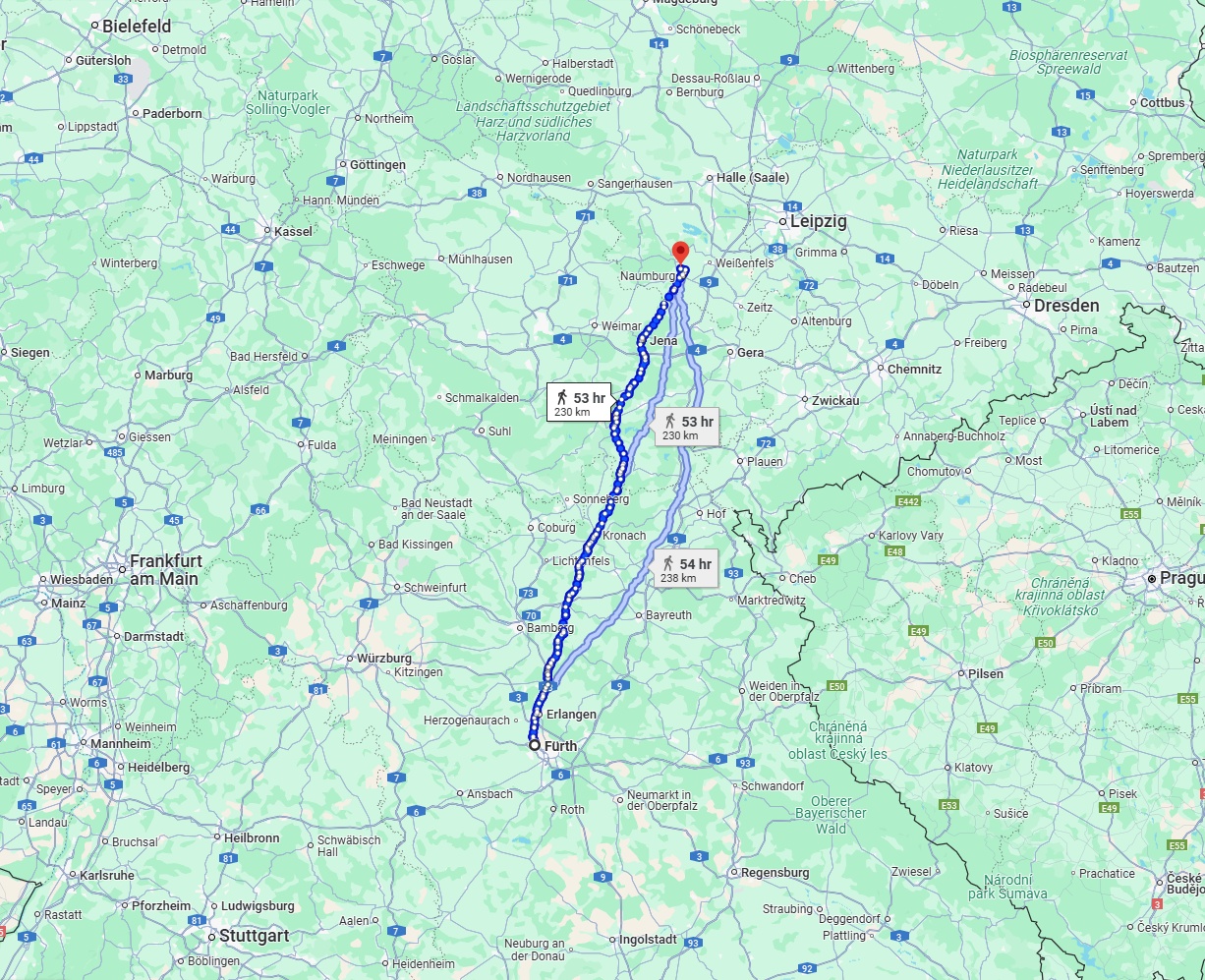 Anreise von Fürth Zu Saale Über 