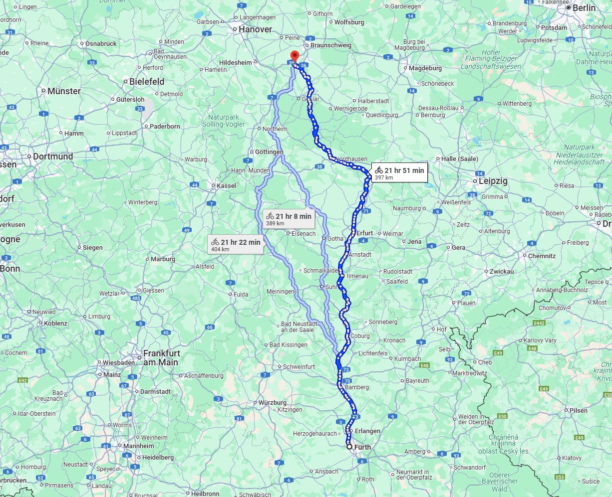 Anreise von Fürth Zu Salzgitter Über 