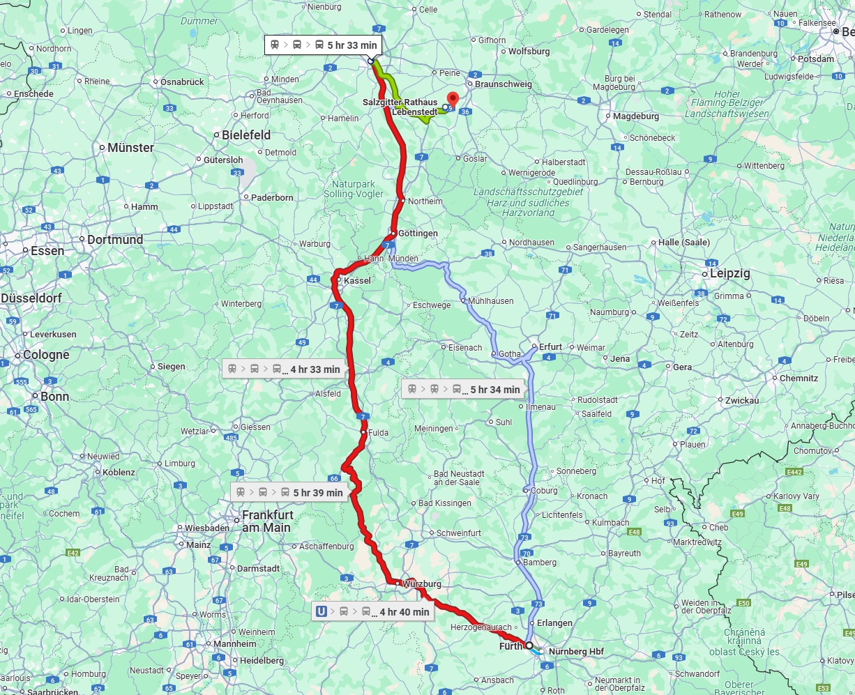 Anreise von Fürth Zu Salzgitter Über 