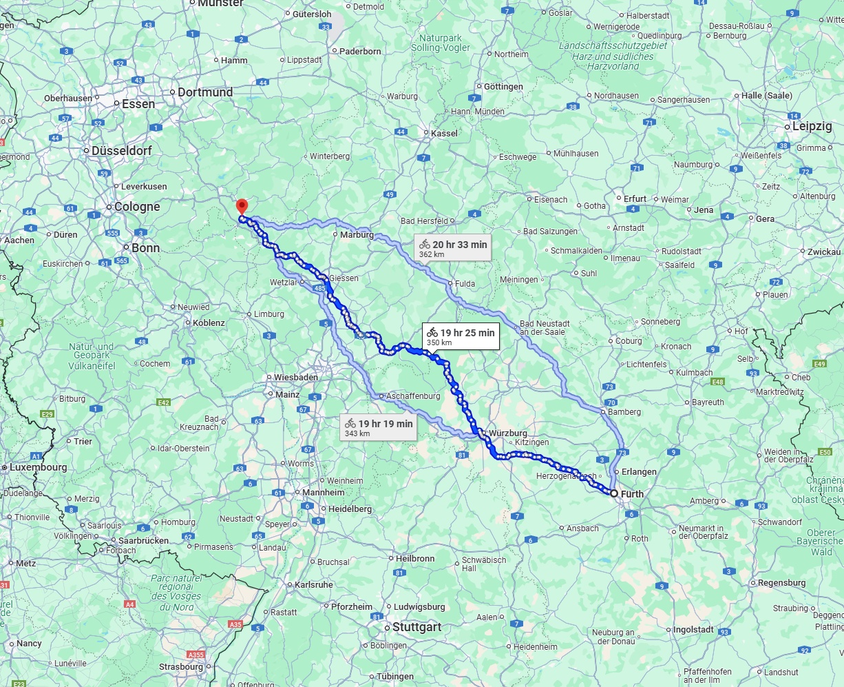 Anreise von Fürth Zu Siegen Über 
