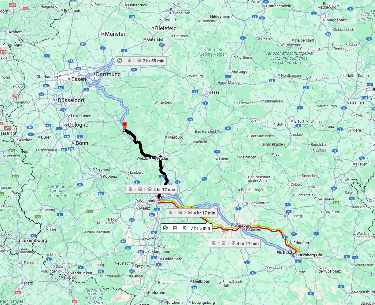Anreise von Fürth Zu Siegen Über 