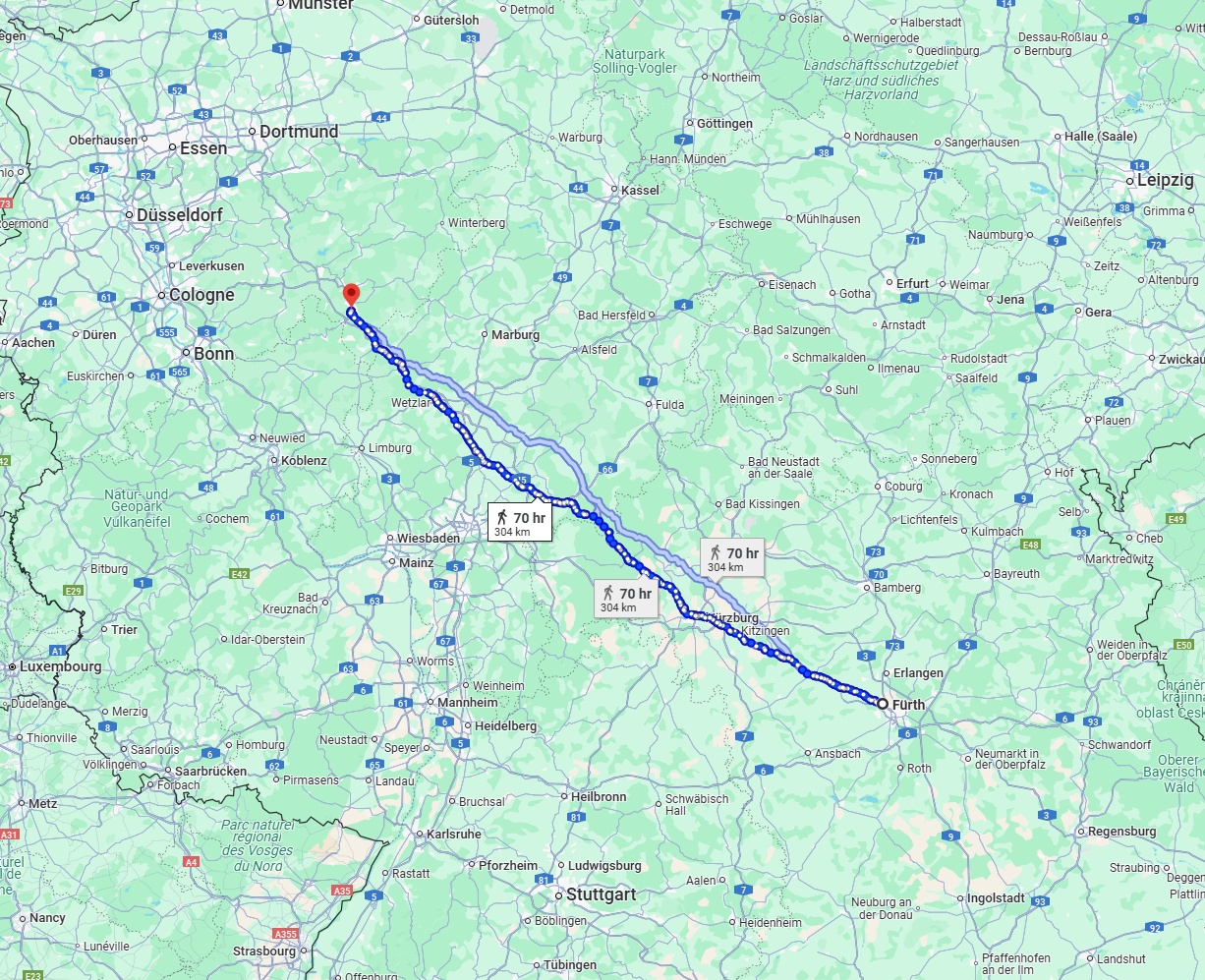 Anreise von Fürth Zu Siegen Über 