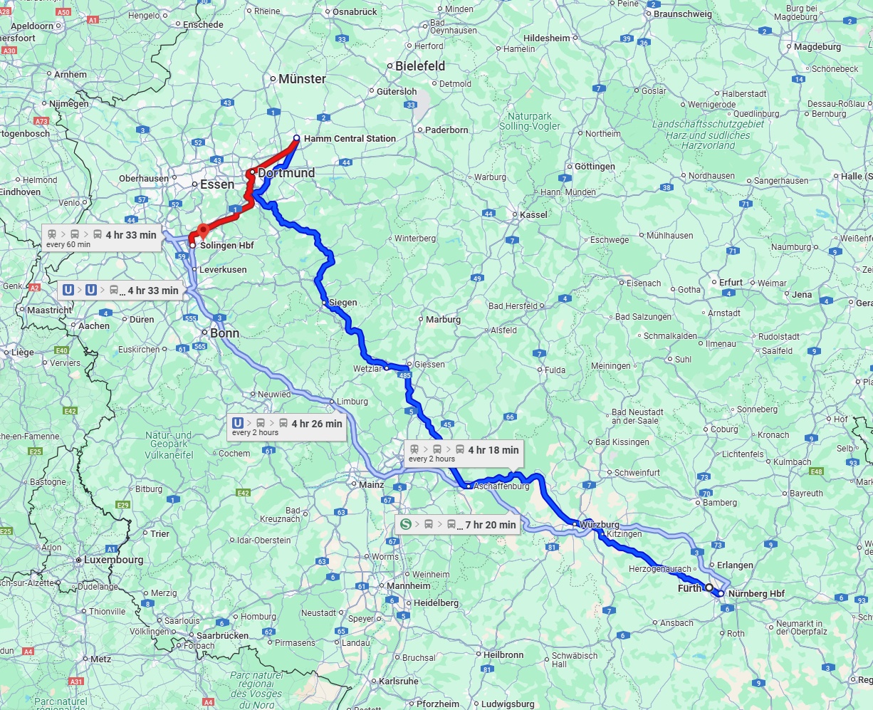 Anreise von Fürth Zu Solingen Über 