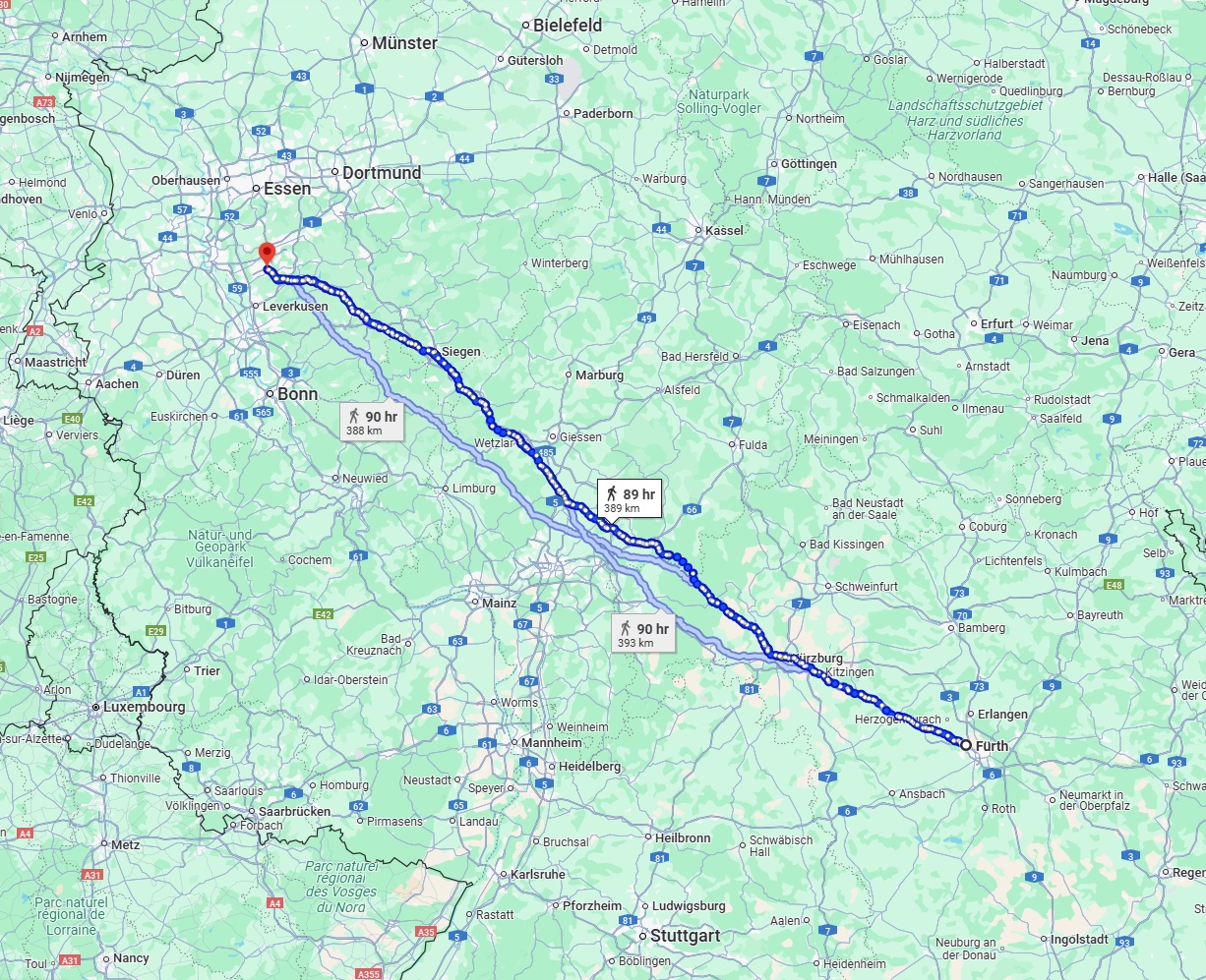 Anreise von Fürth Zu Solingen Über 