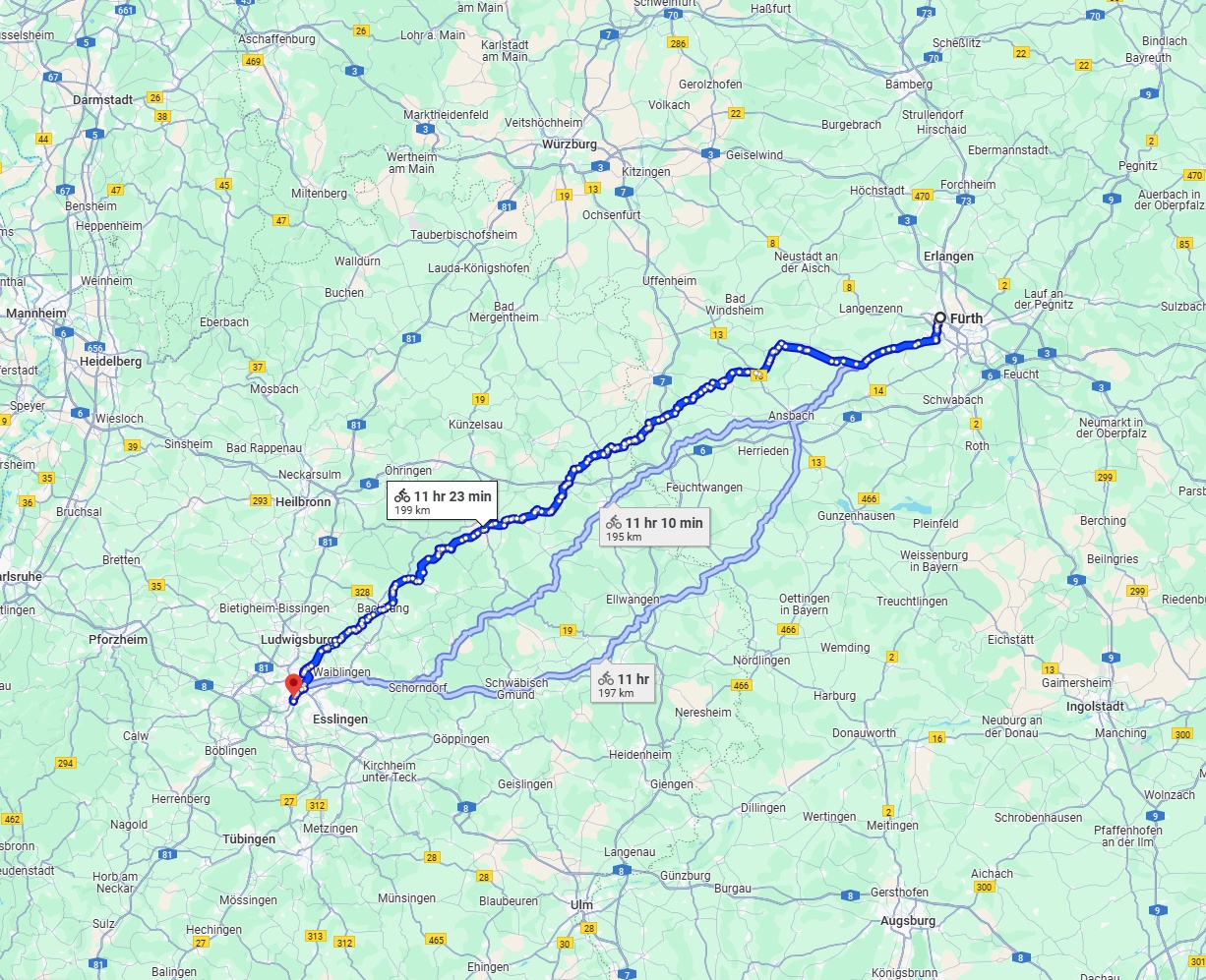 Anreise von Fürth Zu Stuttgart Über 