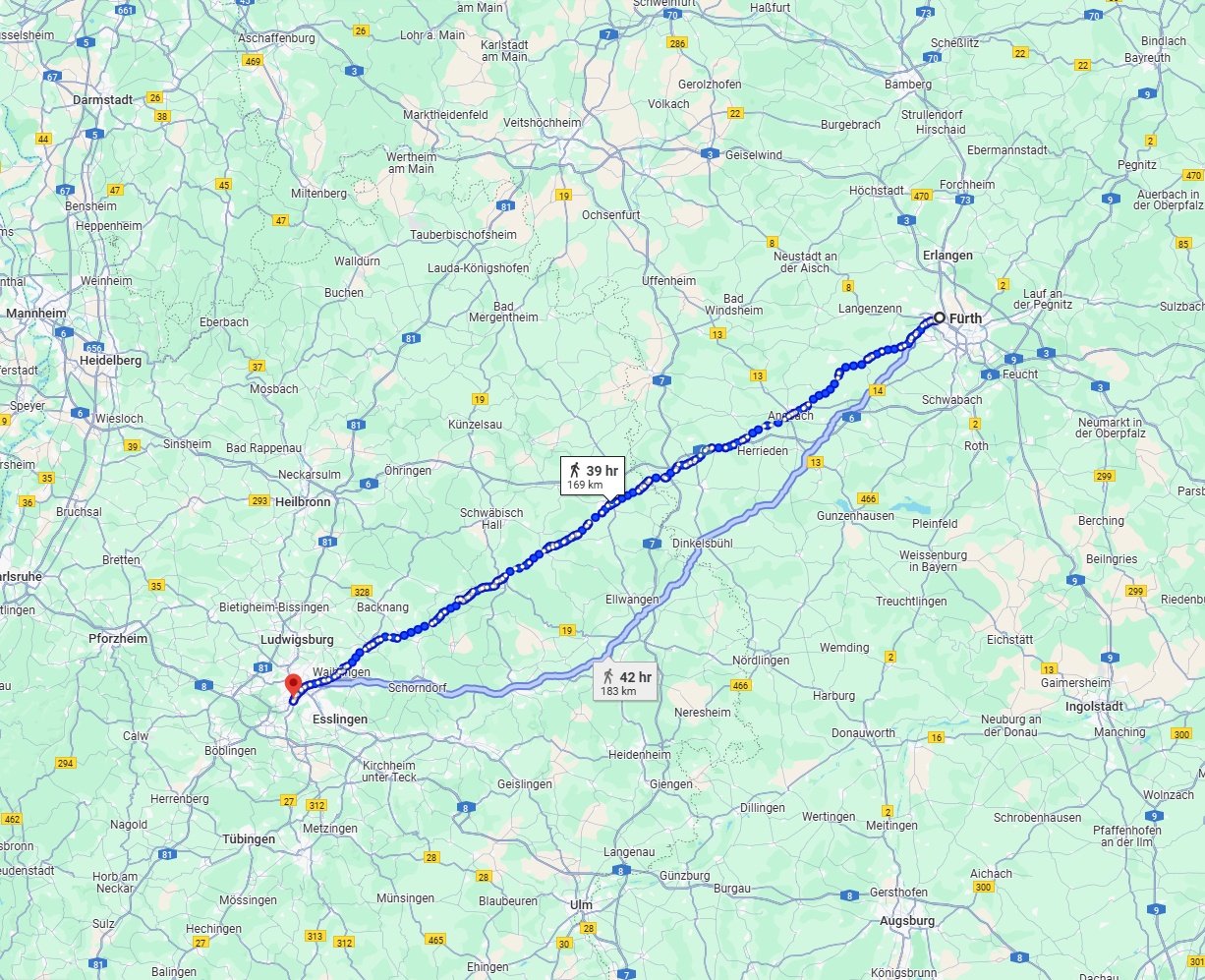 Anreise von Fürth Zu Stuttgart Über 