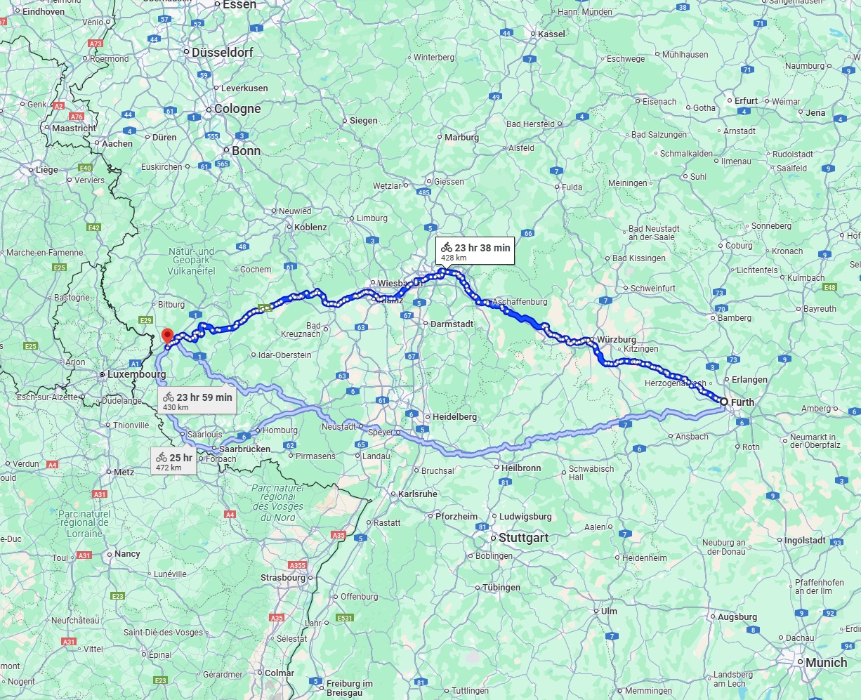 Anreise von Fürth Zu Trier Über 