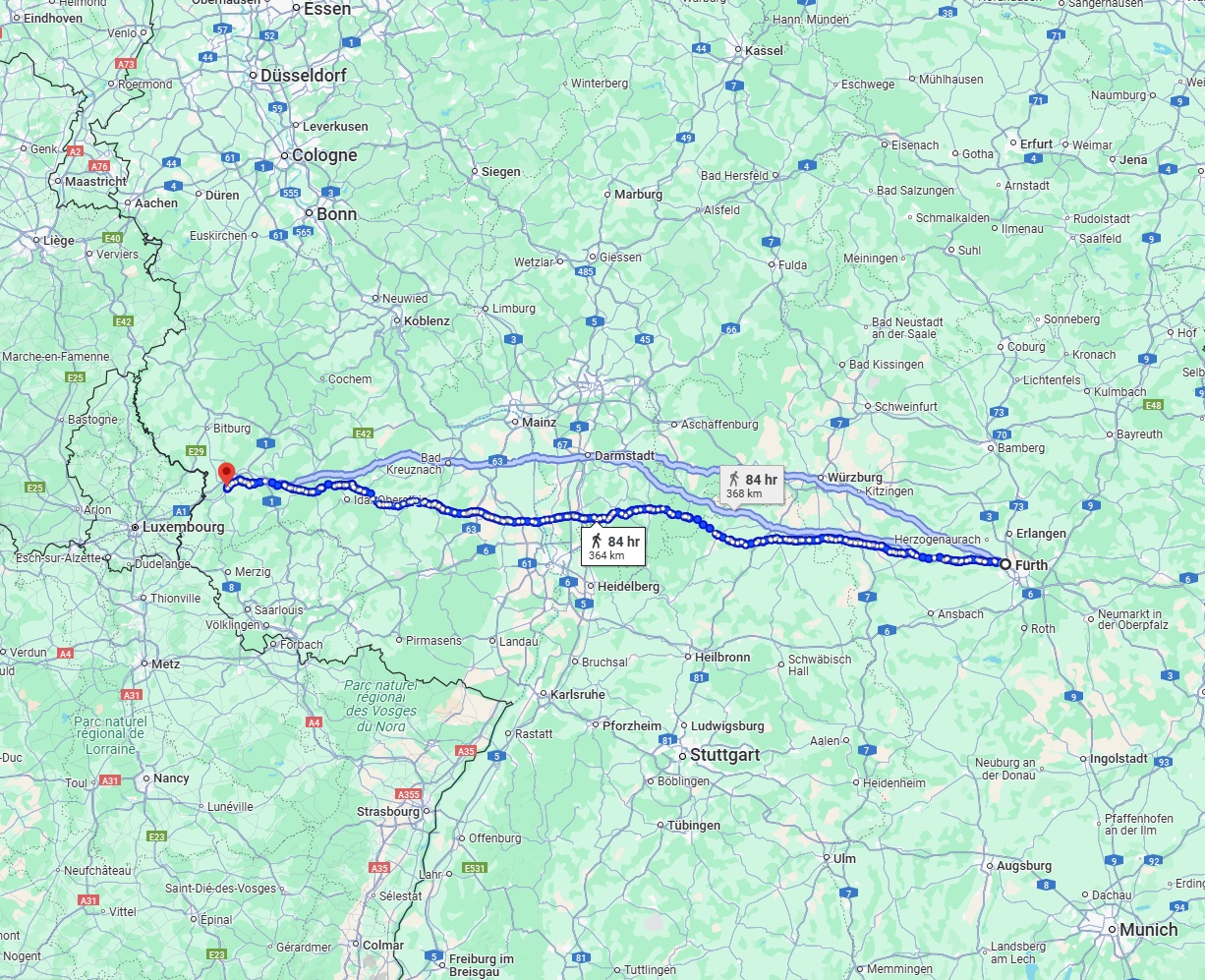 Anreise von Fürth Zu Trier Über 