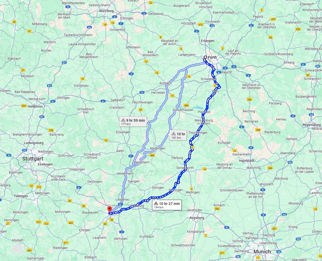 Anreise von Fürth Zu Ulm Über 