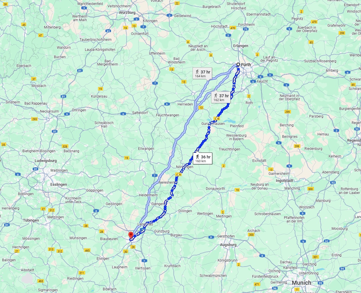 Anreise von Fürth Zu Ulm Über 