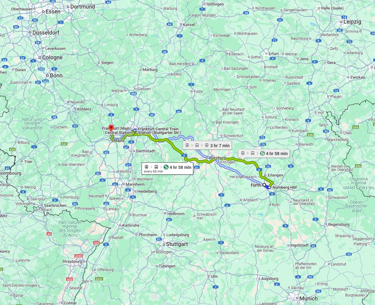 Anreise von Fürth Zu Wiesbaden Über 
