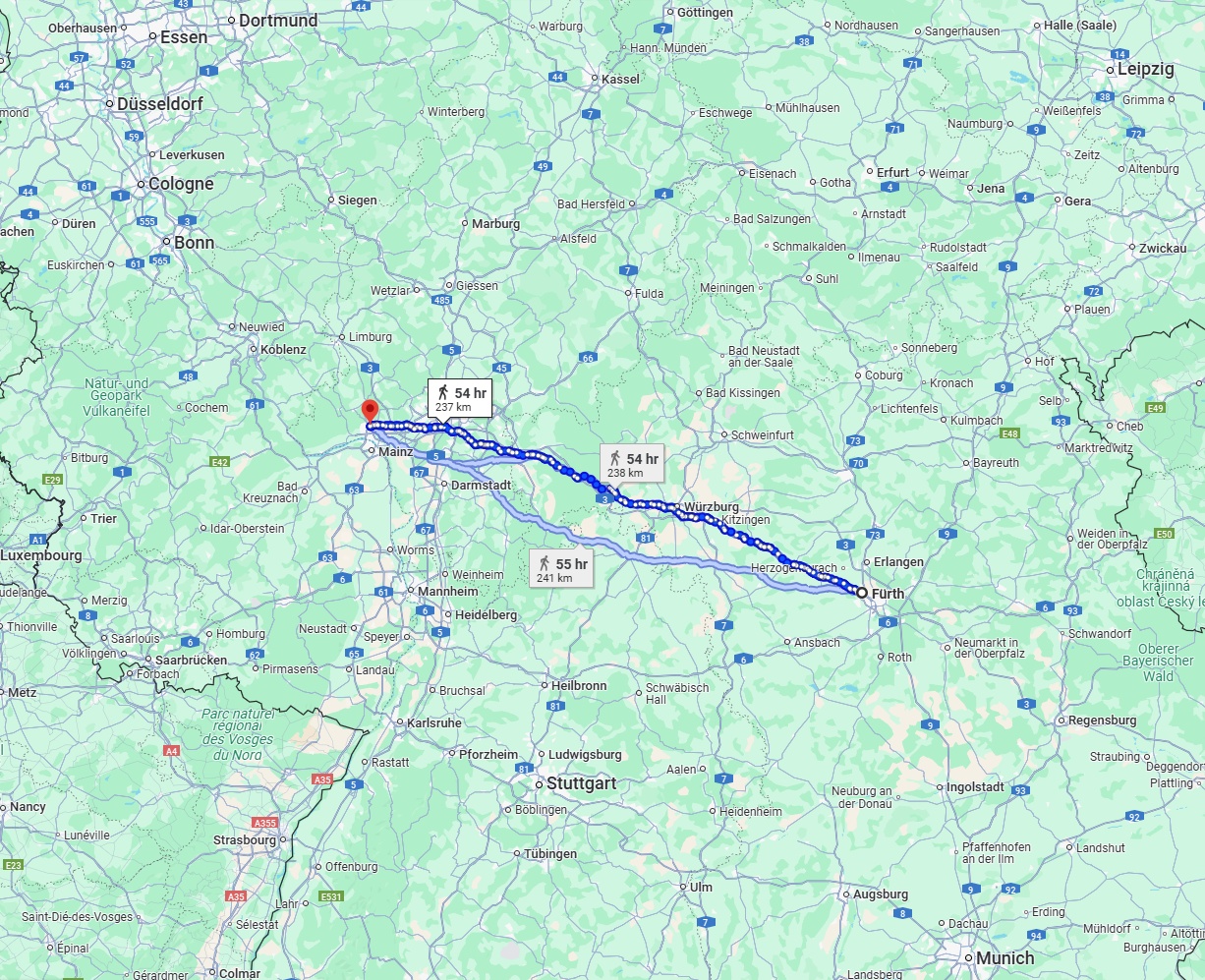 Anreise von Fürth Zu Wiesbaden Über 
