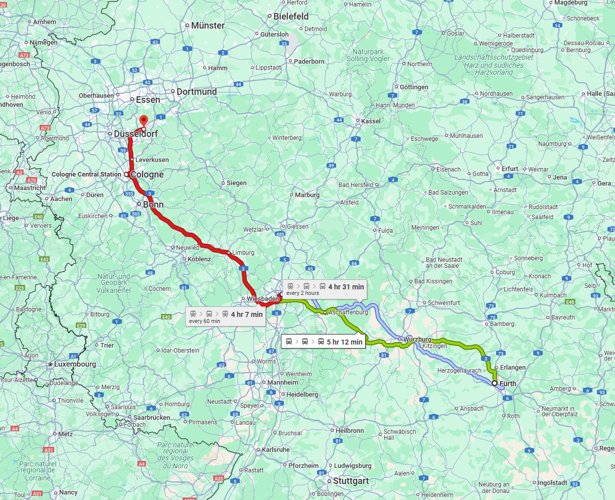 Anreise von Fürth Zu Wuppertal Über 
