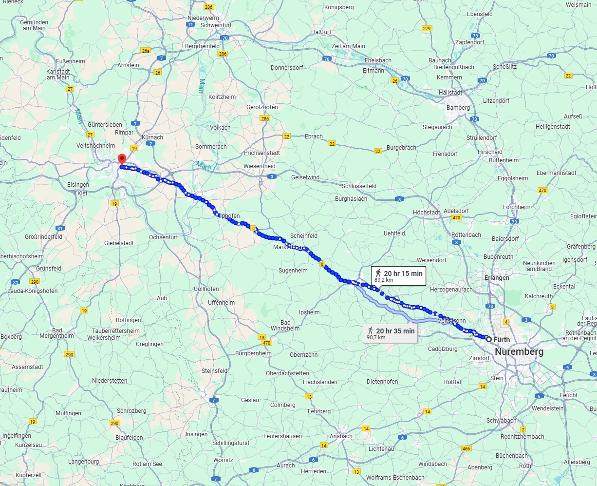 Anreise von Fürth Zu Würzburg Über 