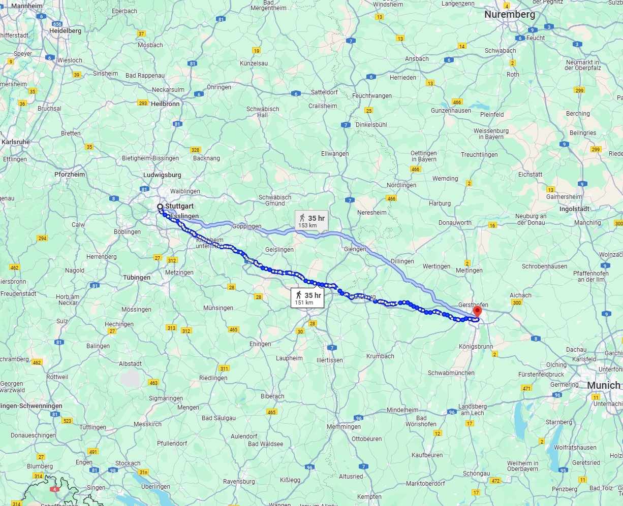 Anreise von Stuttgart Zu Augsburg Über 