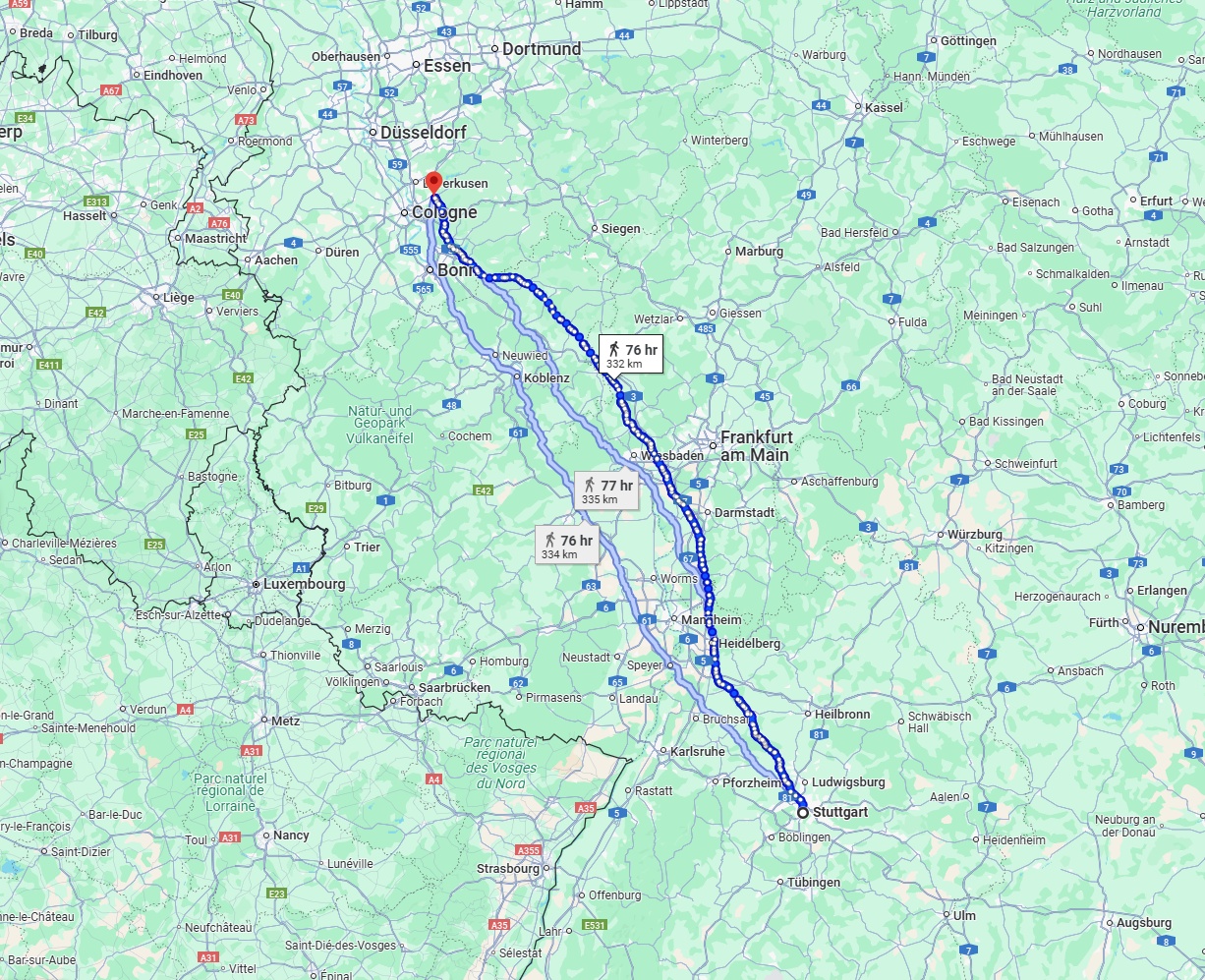 Anreise von Stuttgart Zu Bergisch Gladbach Über 
