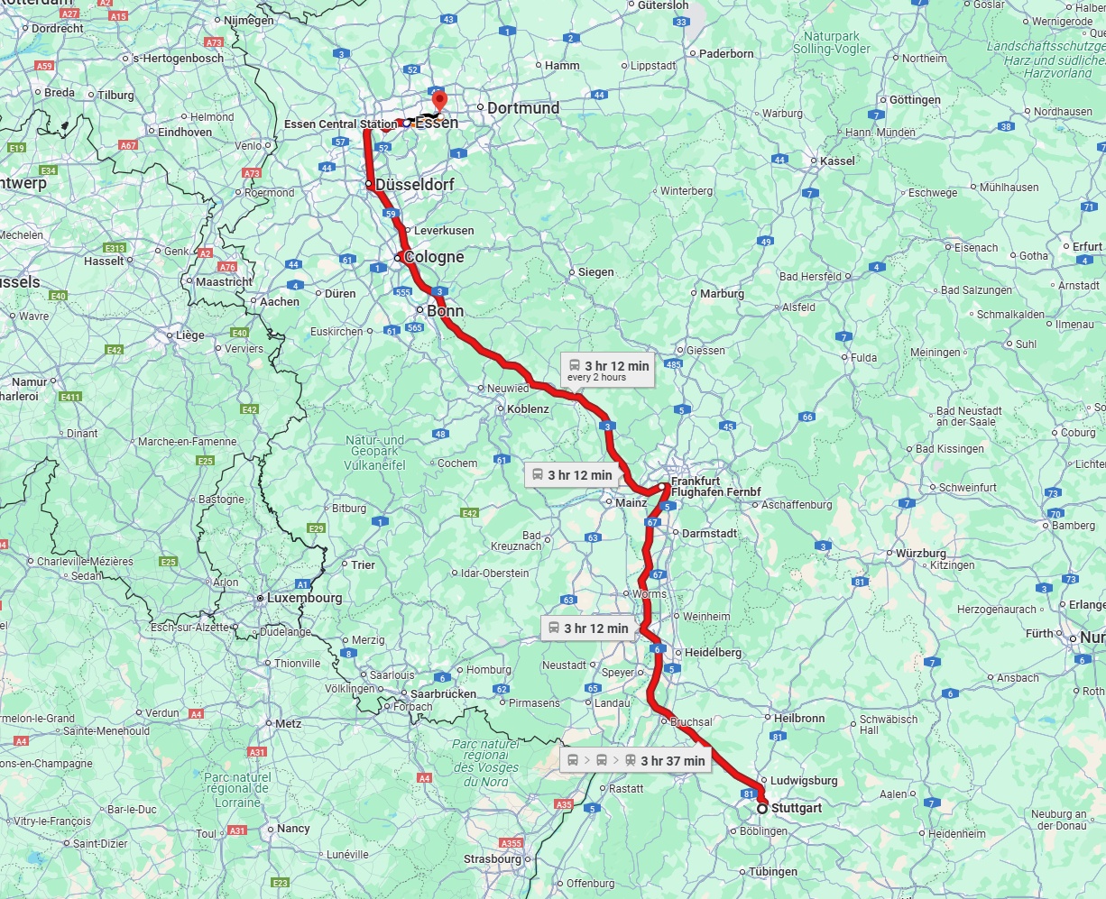 Anreise von Stuttgart Zu Bochum Über 