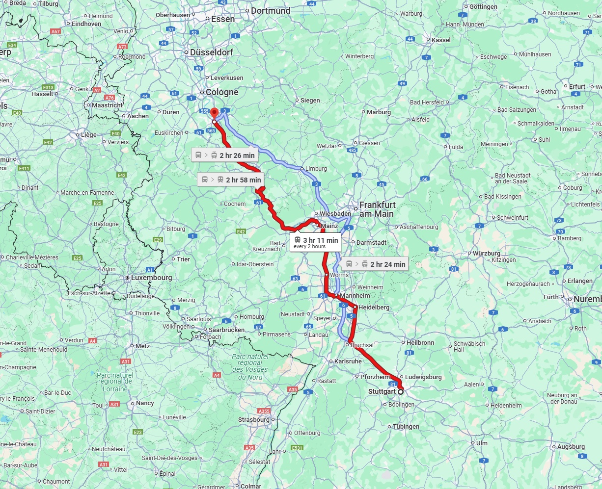 Anreise von Stuttgart Zu Bonn Über 