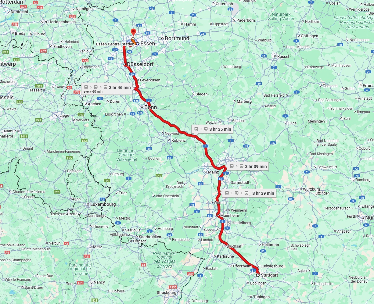 Anreise von Stuttgart Zu Bottrop Über 