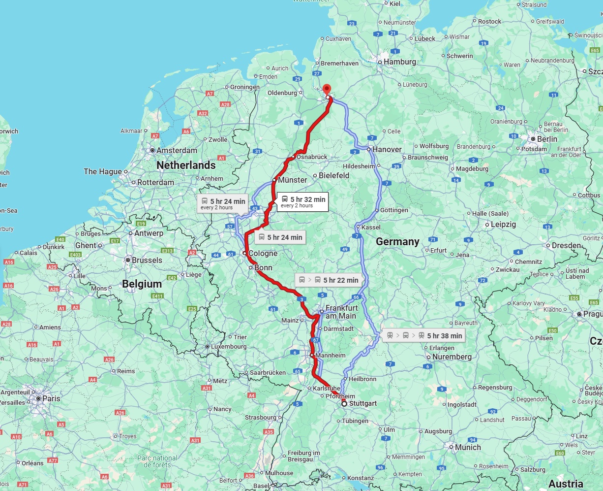 Anreise von Stuttgart Zu Bremen Über 
