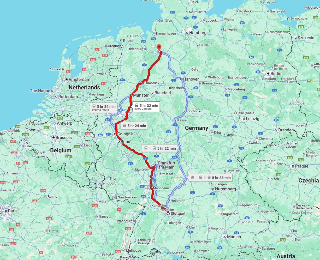 Anreise von Stuttgart Zu Bremen Über 