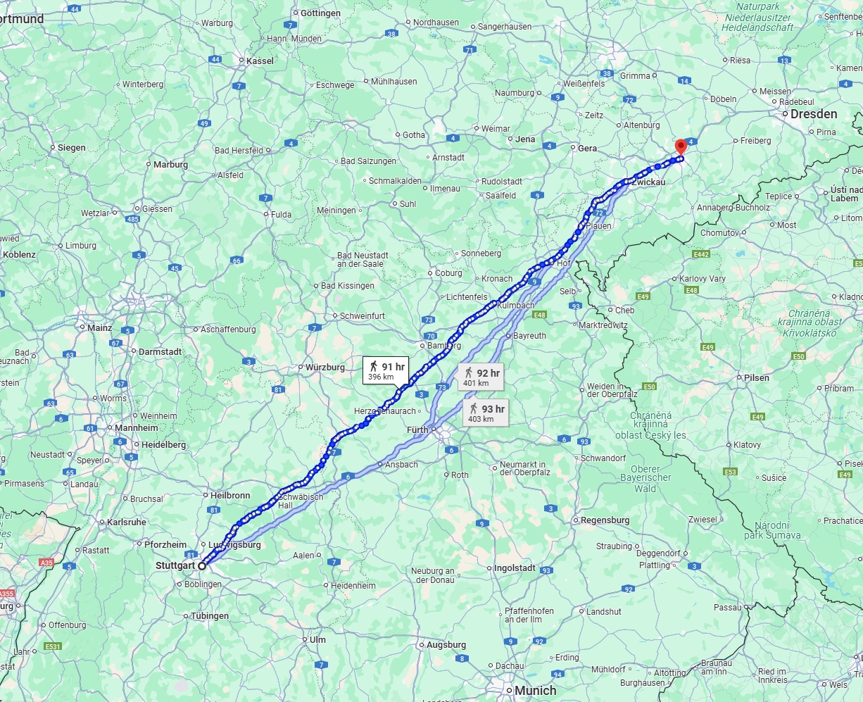 Anreise von Stuttgart Zu Chemnitz Über 